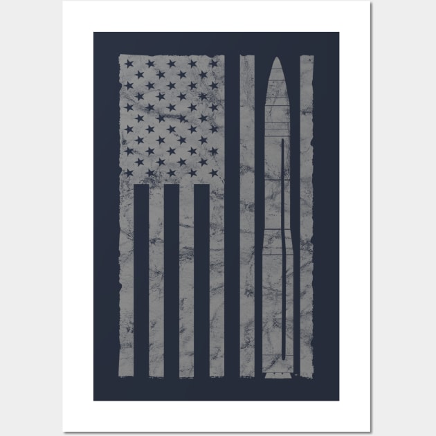 Minuteman III ICBM Missile Vintage Flag Wall Art by DesignedForFlight